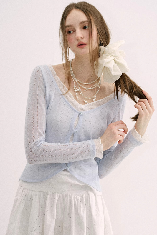 Artist-Designed Lace Knit Top