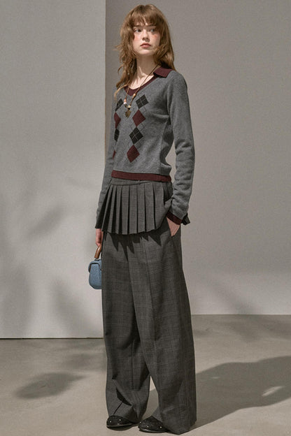 Slim V-Neck Warm Knitted Top