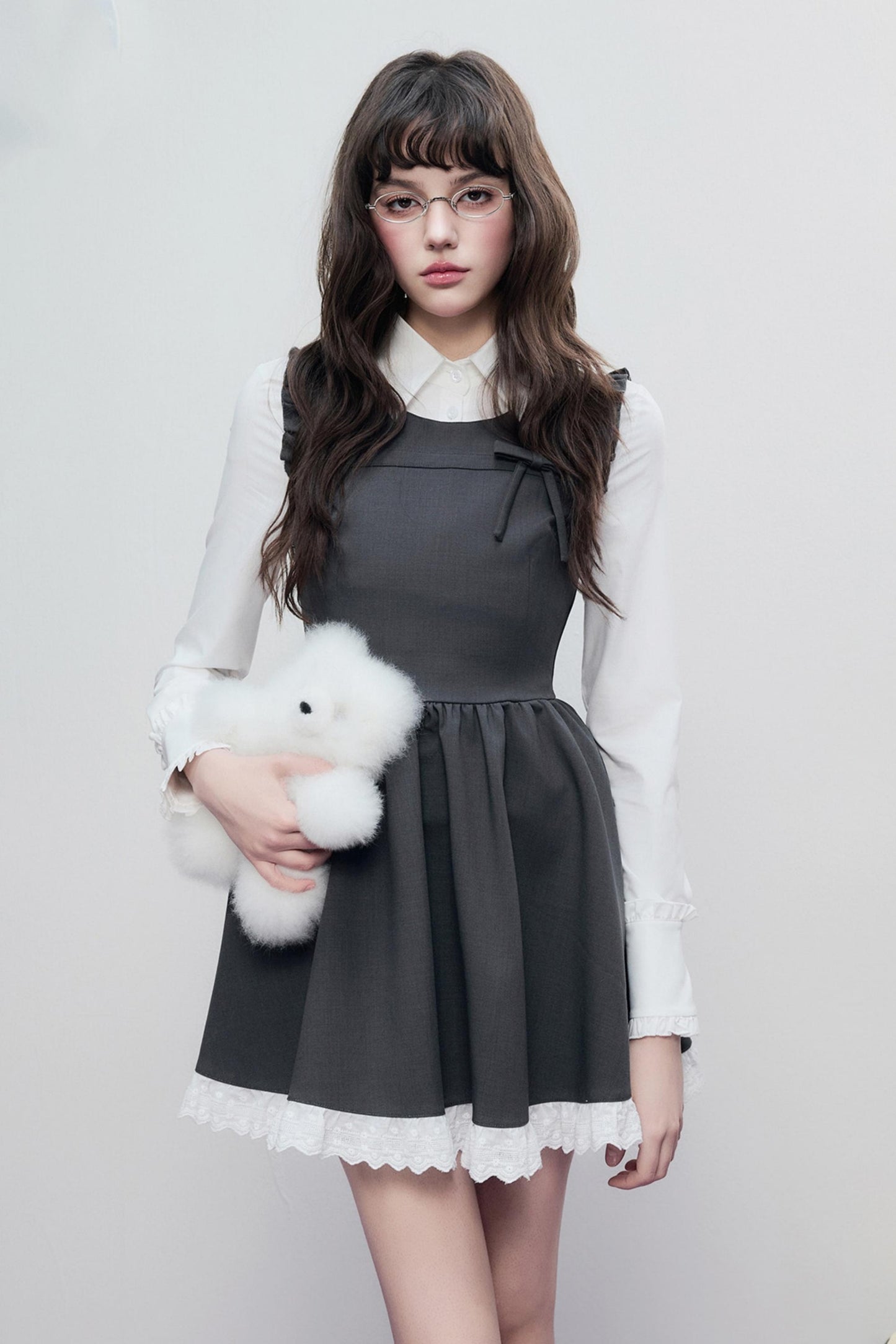 Spring Lace Bow Waist Tank Dress