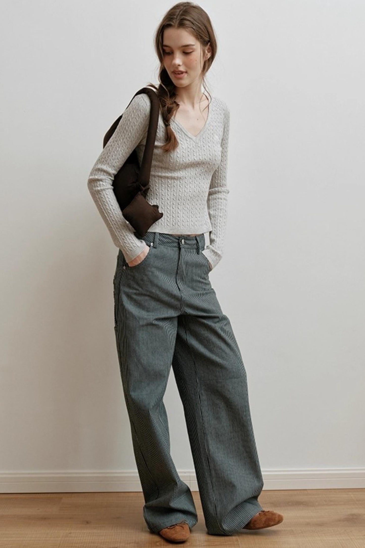 Embroidered Airy Drapey Pants