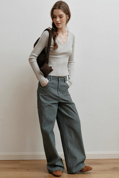 Embroidered Airy Drapey Pants