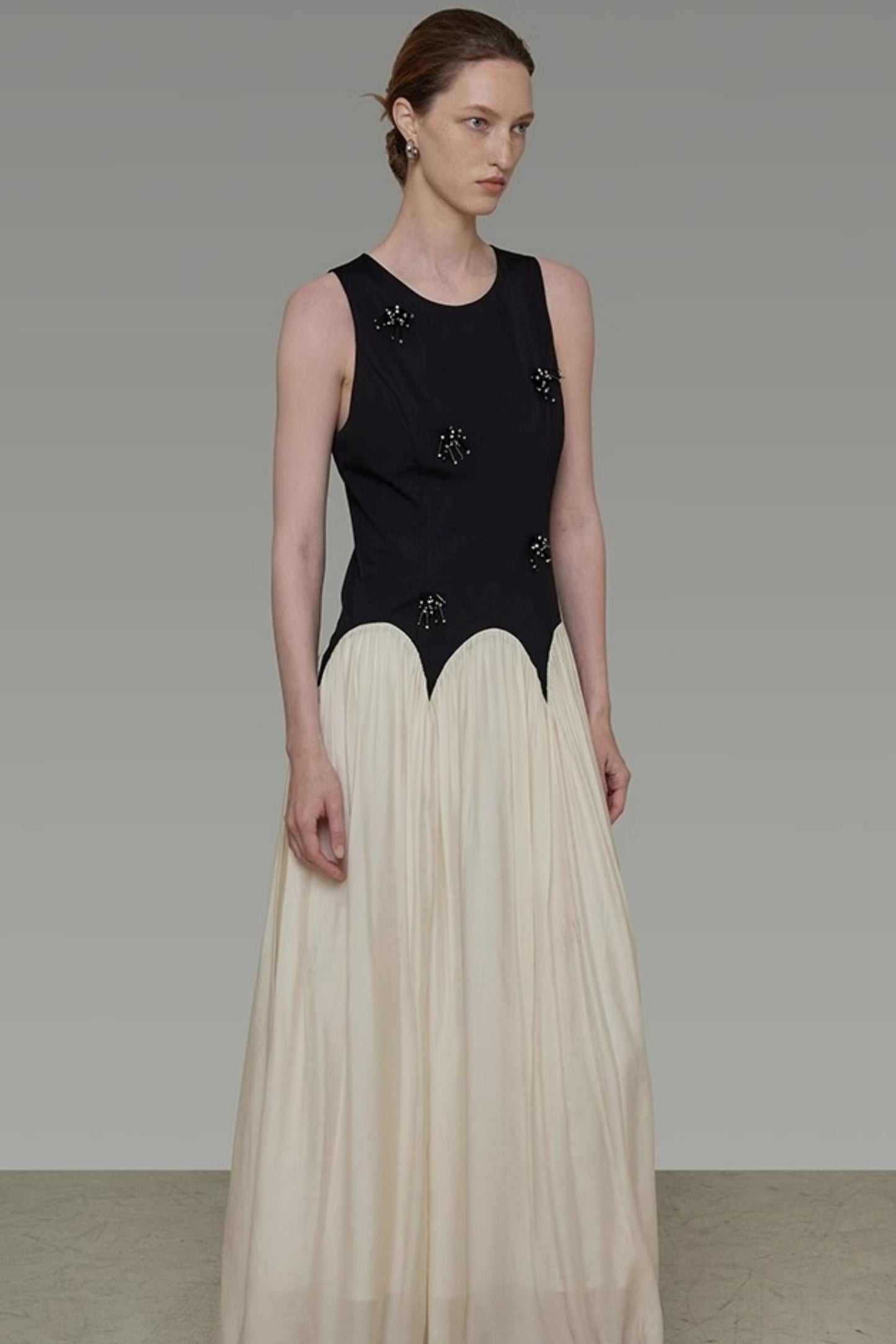 Color Clash Beaded Summer Dress