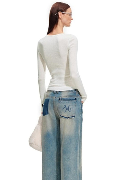 Pit Striped Long Sleeve Top