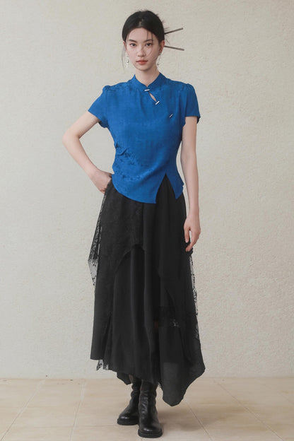 Dark Lace Midi Skirt