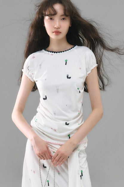 Wilderness Rabbit Crew Neck Top Set-Up