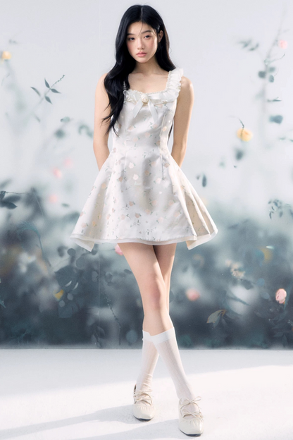 Transparent Rose Jacquard Dress