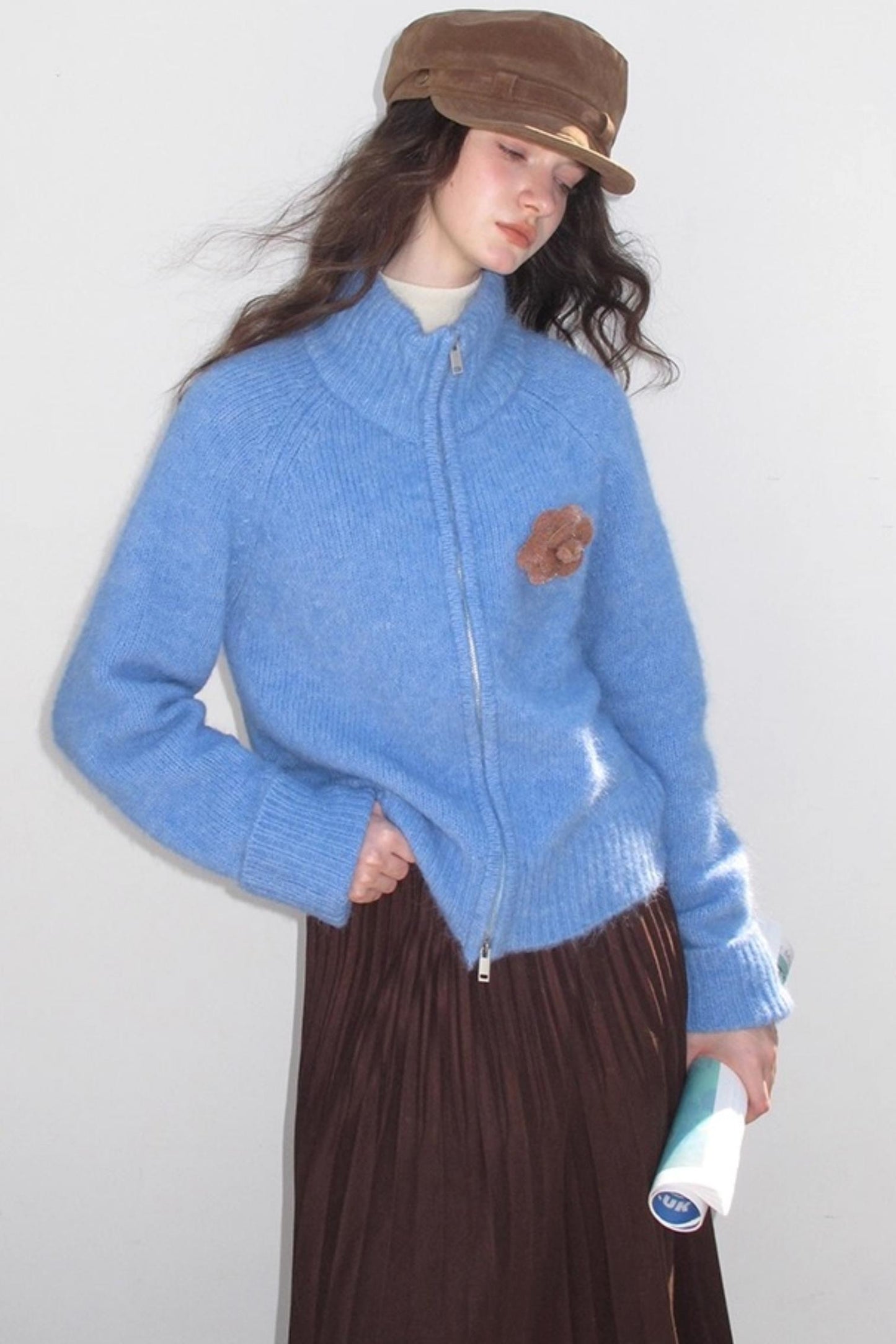 Alpaca 3D Flower Sweater