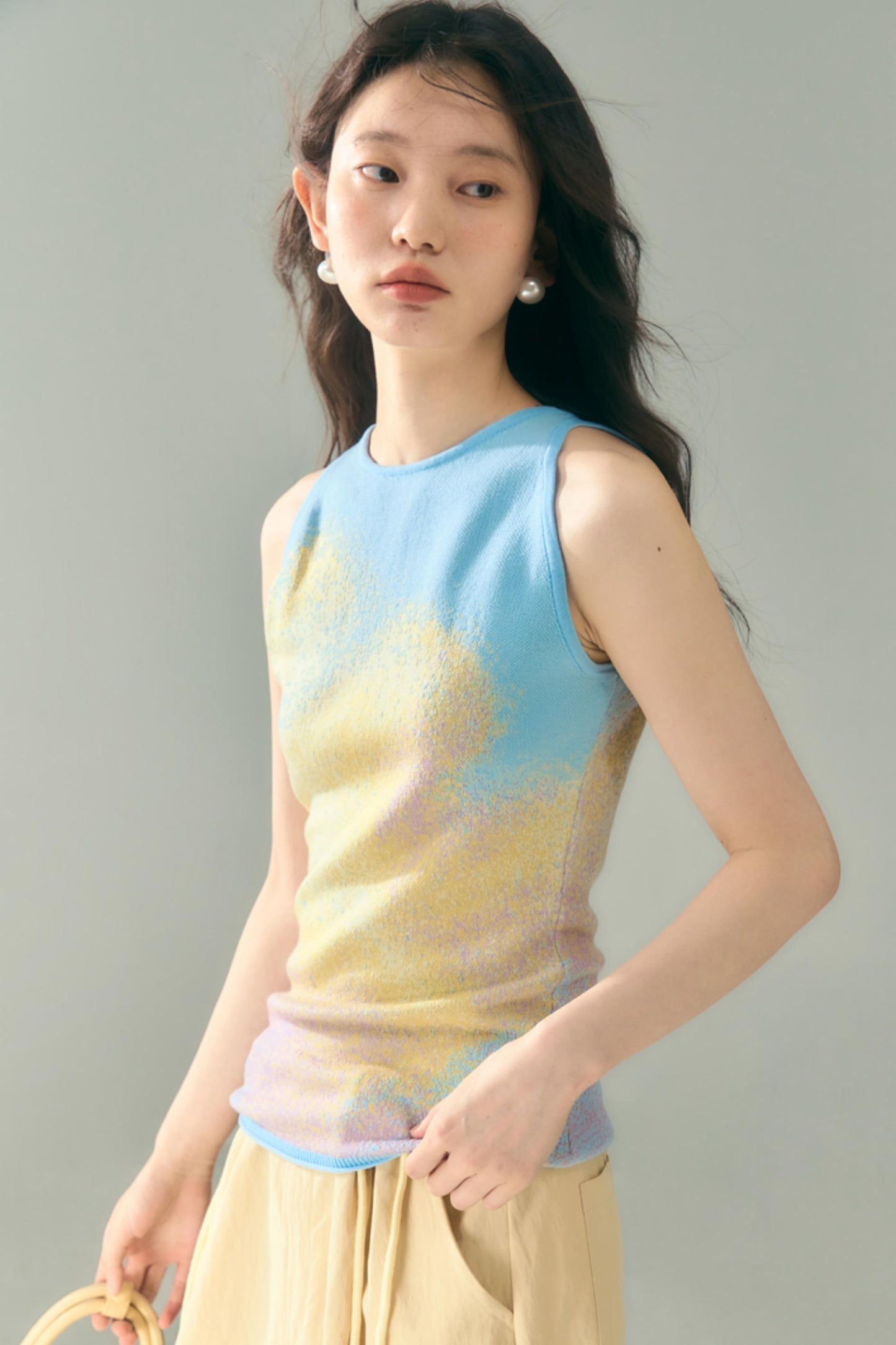 Sunrise Cloud Jacquard Sleeveless Vest