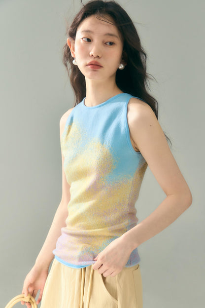 Sunrise Cloud Jacquard Sleeveless Vest