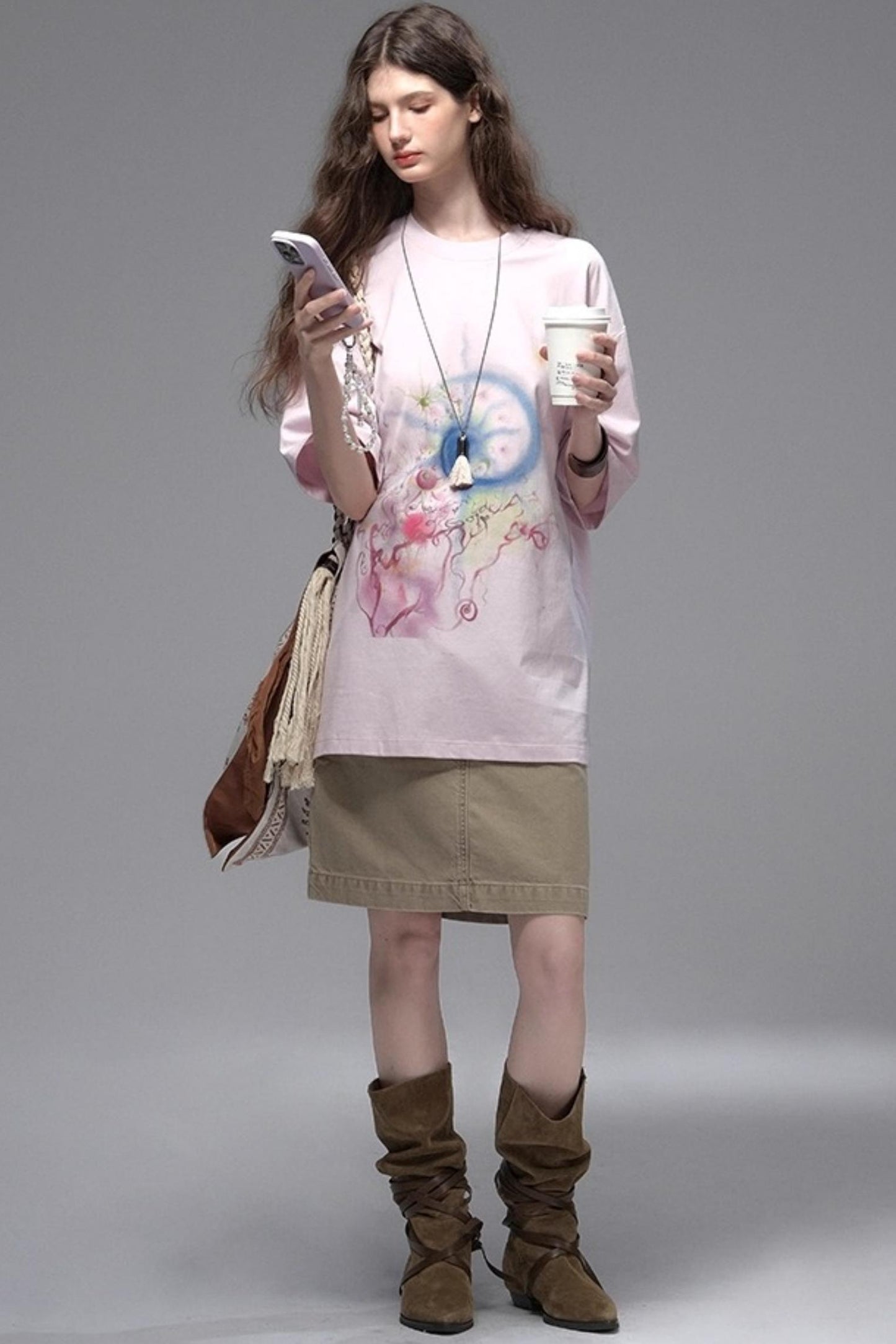 Cold Rose Pink Distressed T-Shirt