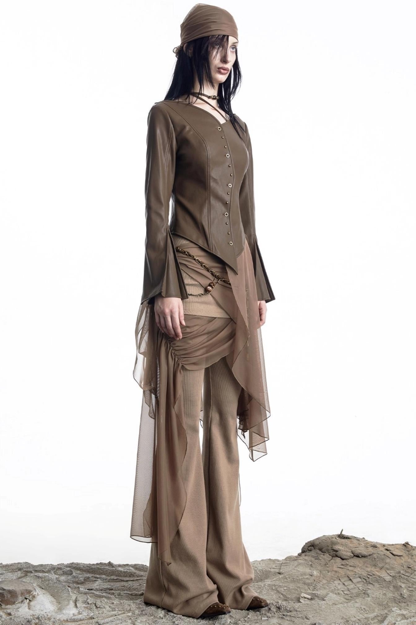 Urban Leather Flared Shirt