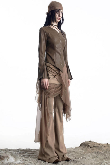 Urban Leather Flared Shirt