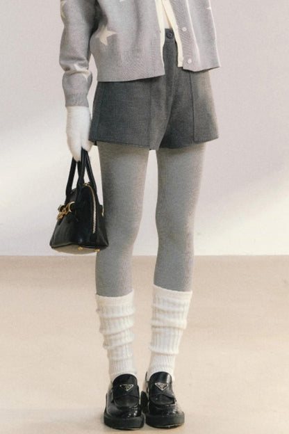 Woolen High-Waisted Shorts