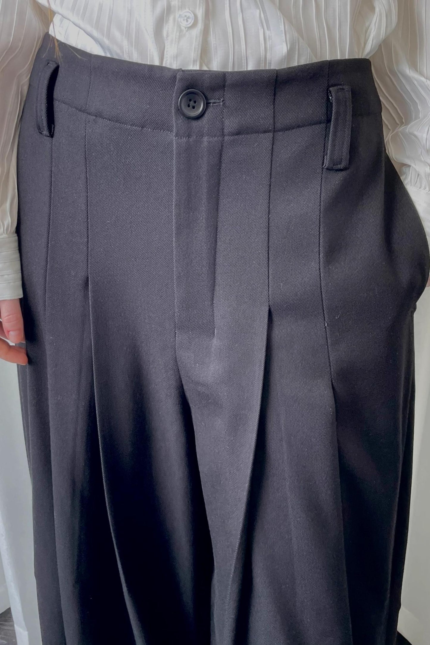 Black Pleated Suit Pants