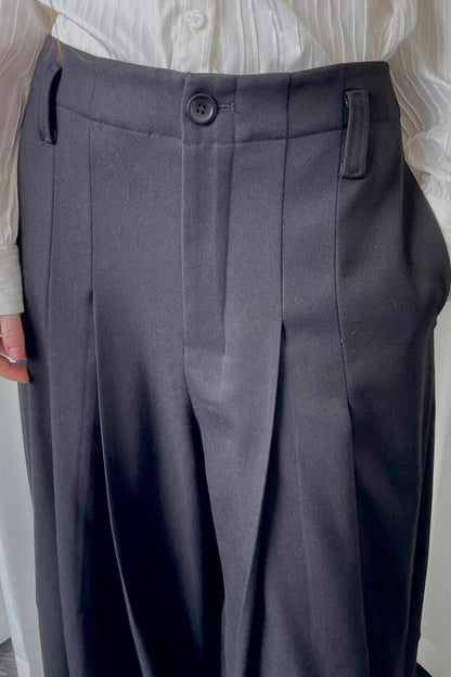 Black Pleated Suit Pants