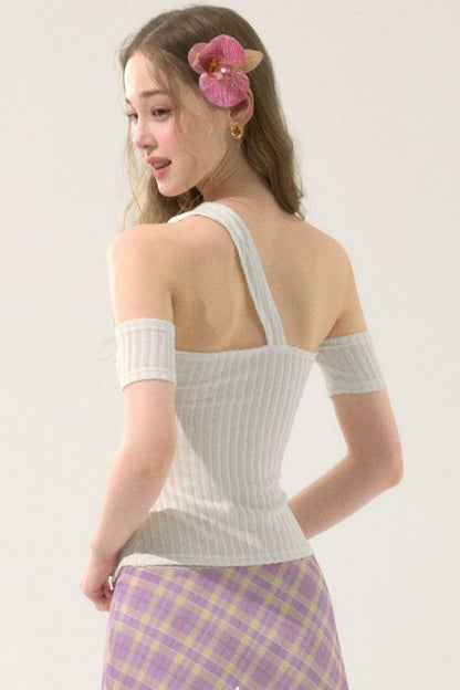 Slim-Fit Halter Off-Shoulder Top