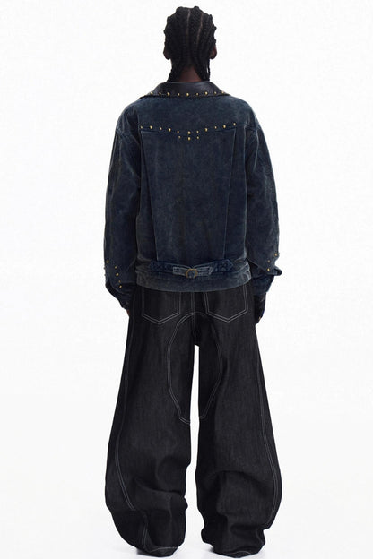 Red-Eared Wide-Leg Jeans