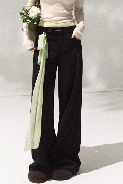 Linear Corduroy Straight Drape Pants