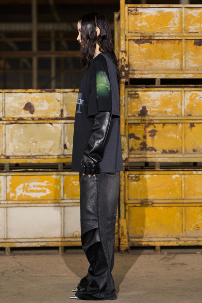 Short Sleeve Buckle Layered T-Shirt