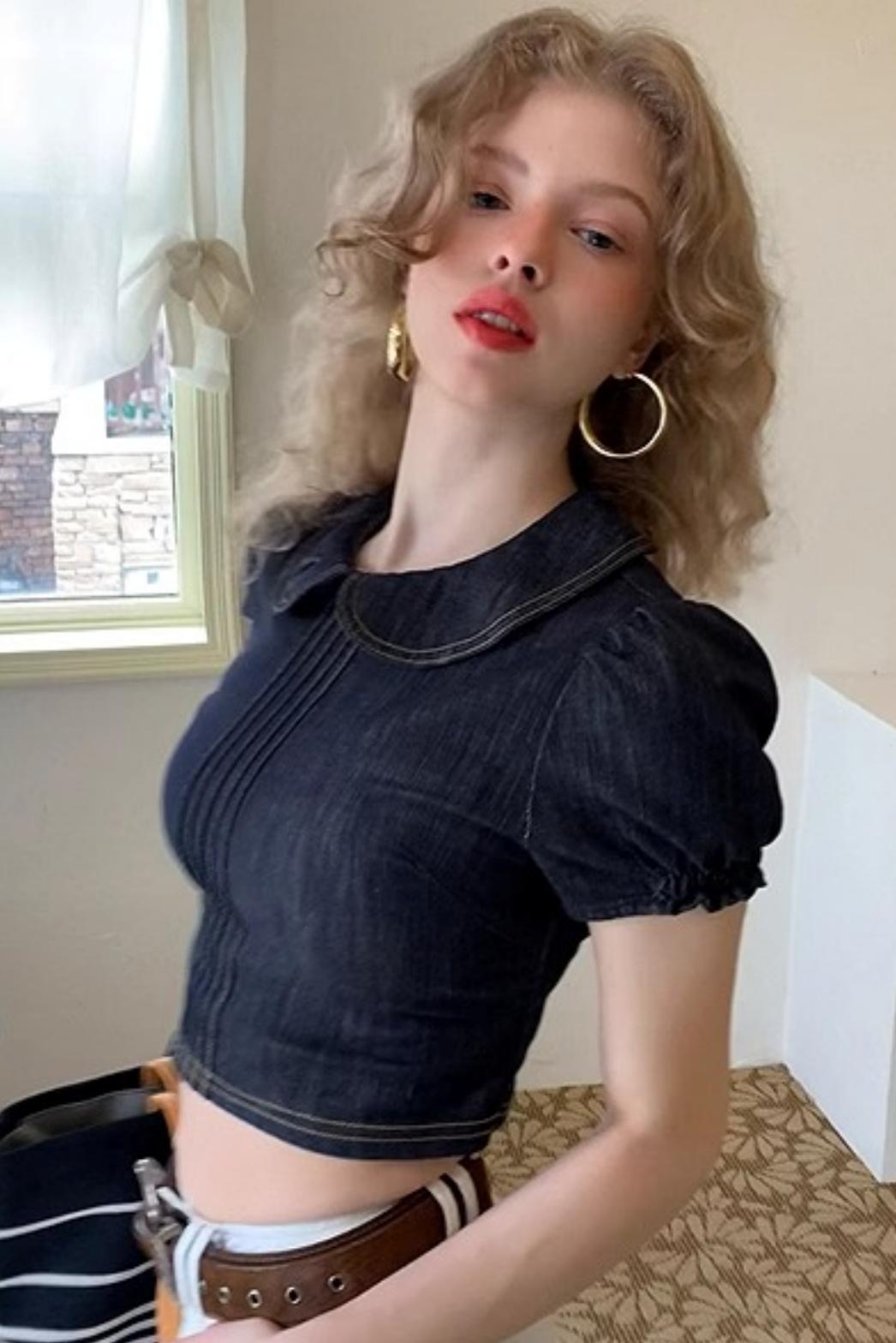 Adventure Doll Collar Denim Shirt