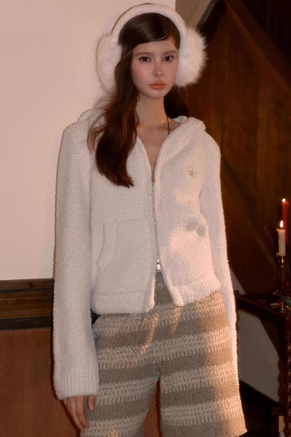 Youthful Fluffy Hooded Jacket