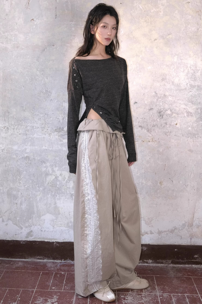 Linen Sheer Off-Shoulder Cover-Up