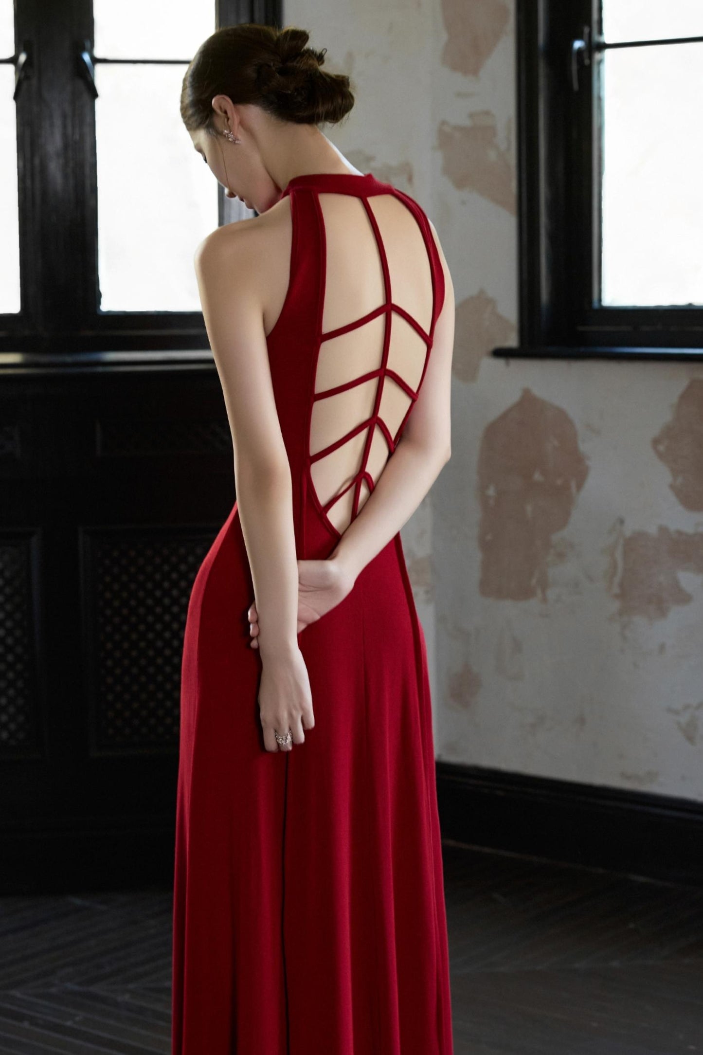 Pink Hollow A-line Dress