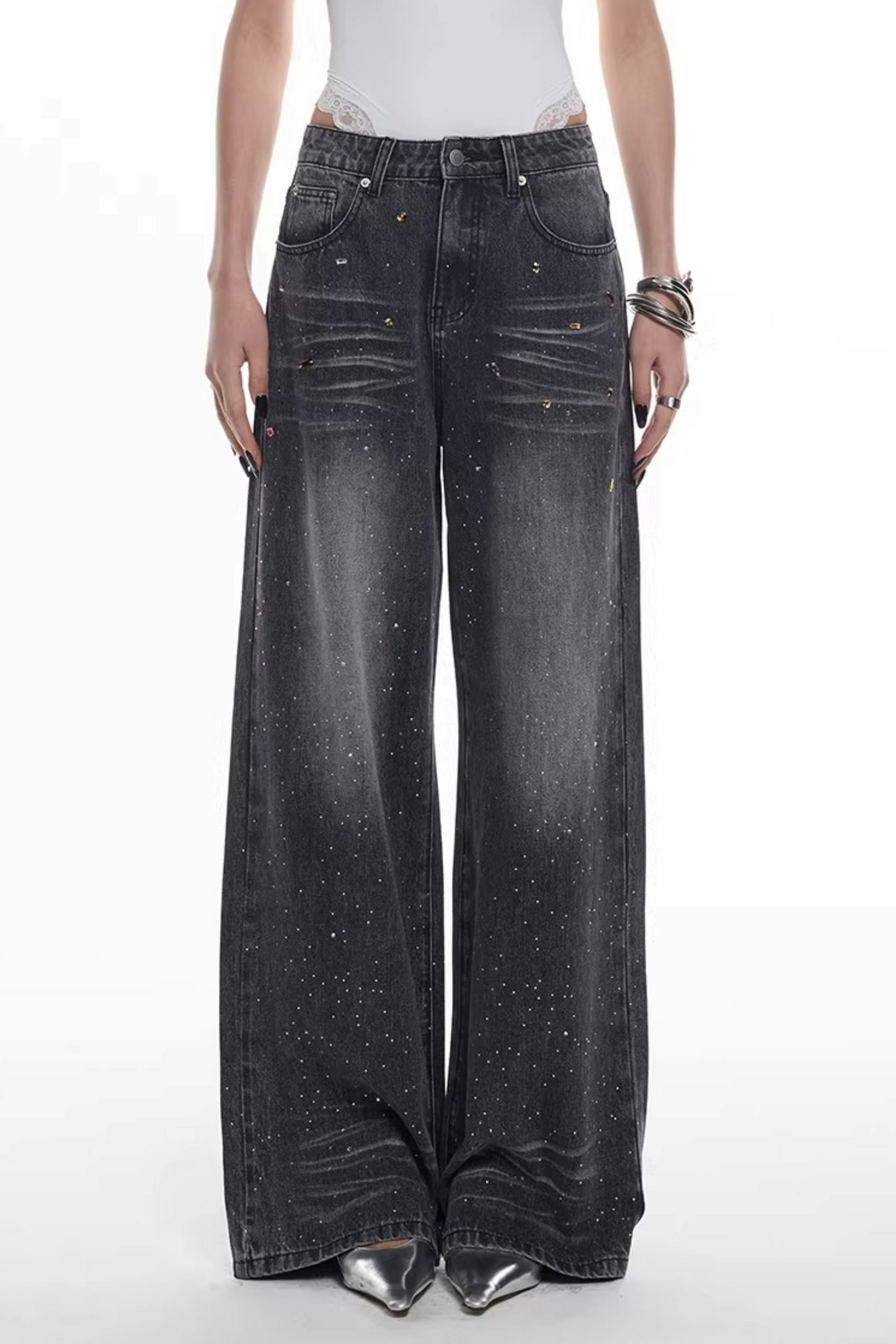 Starry Sky Rhinestone Jeans