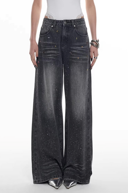 Starry Sky Rhinestone Jeans