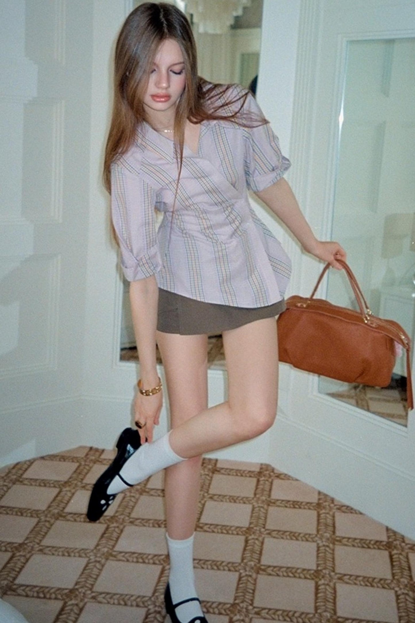 Asymmetric Striped Slim Fit Shirt