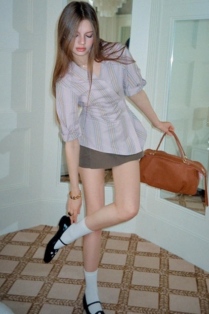 Asymmetric Striped Slim Fit Shirt