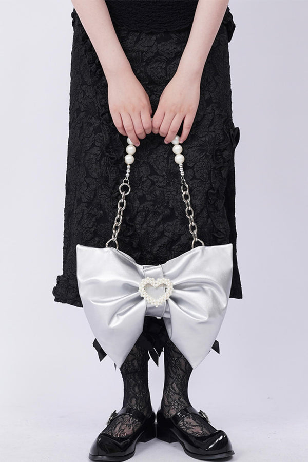 Silver Pleated Crossbody Bag