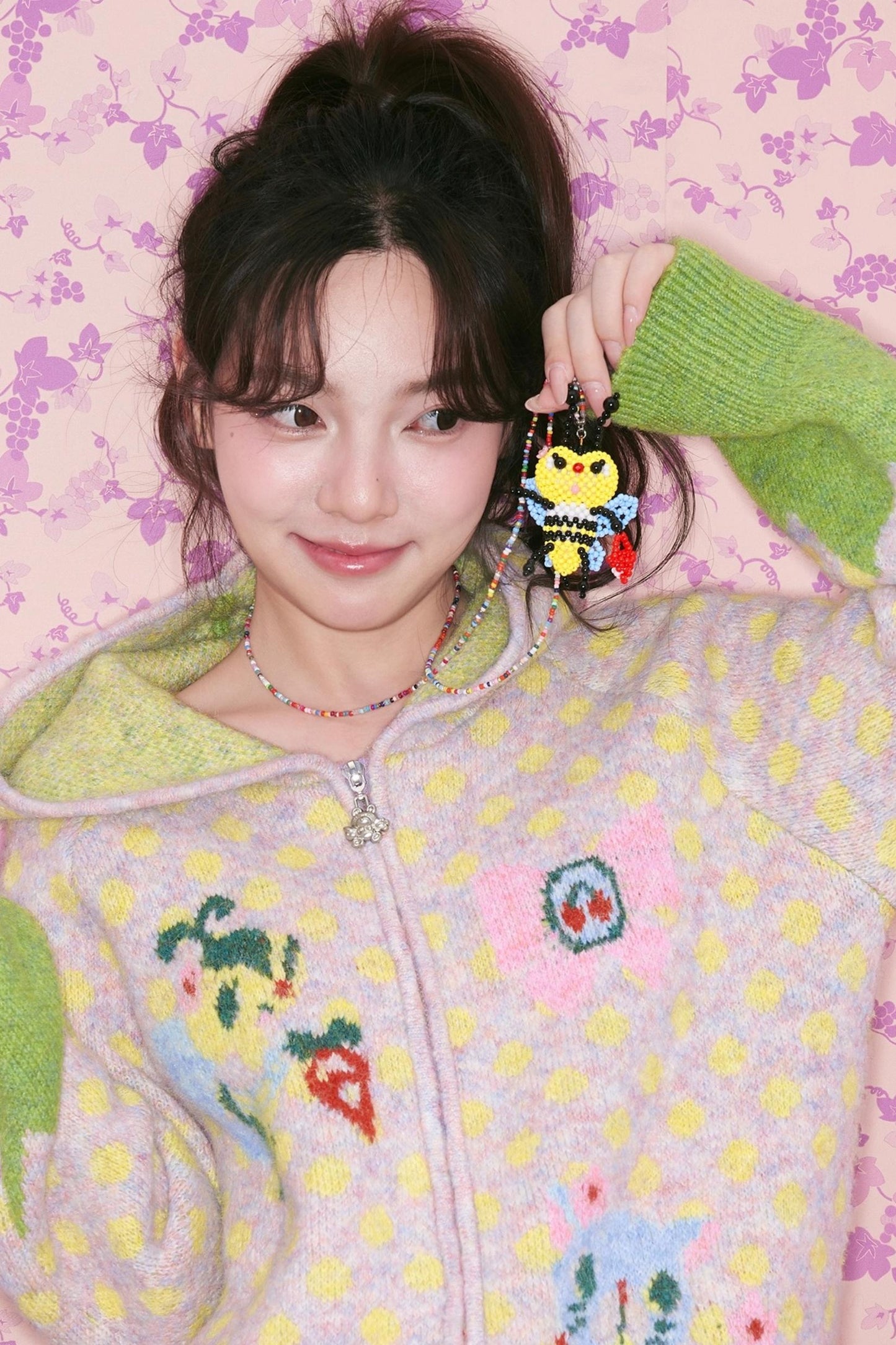 Yellow Beaded Bee Necklace