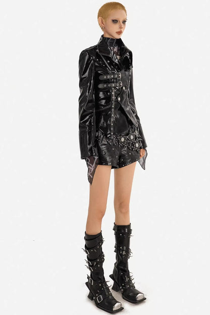 Black Studded Leather Jacket