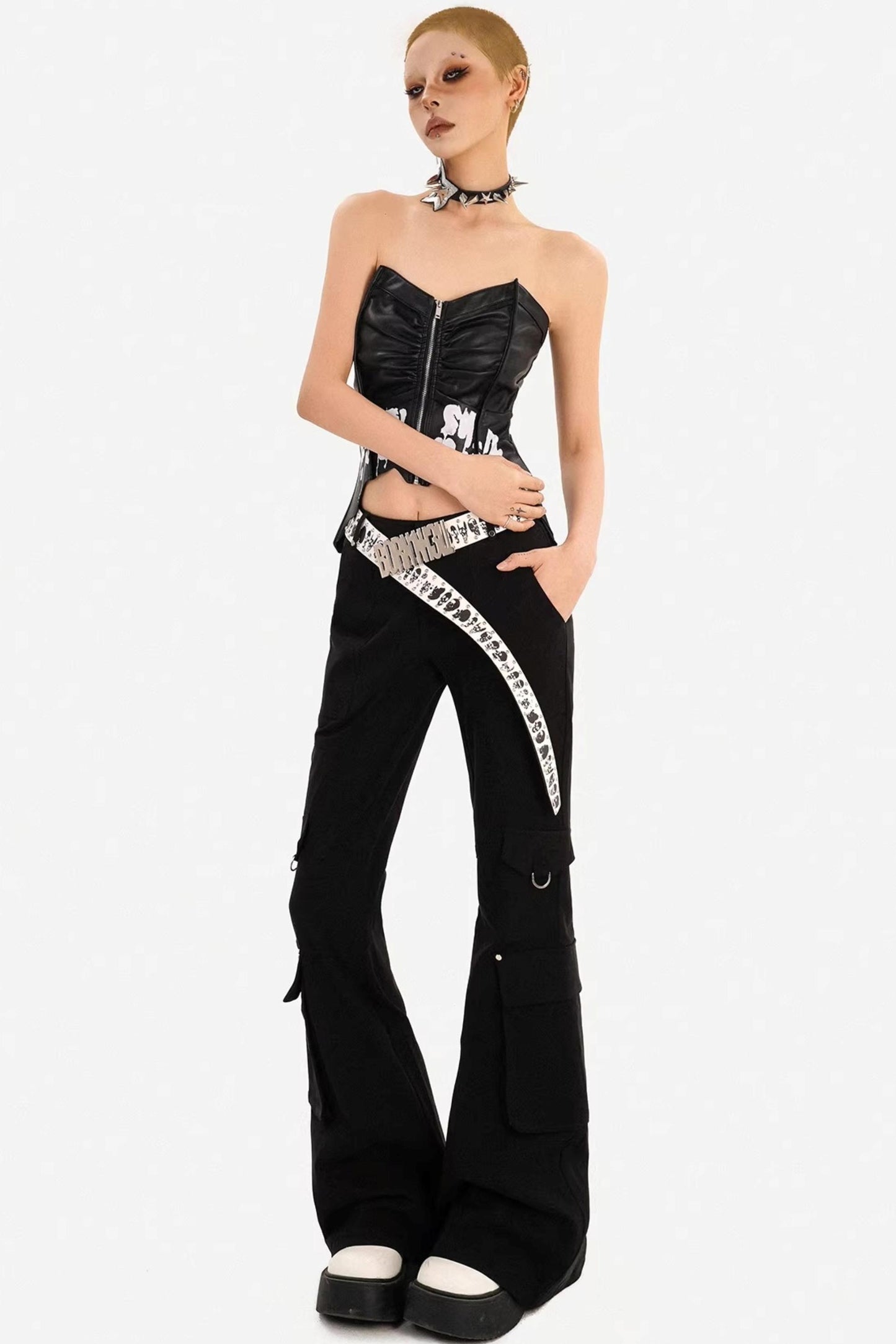 Retro Black Flared Pants