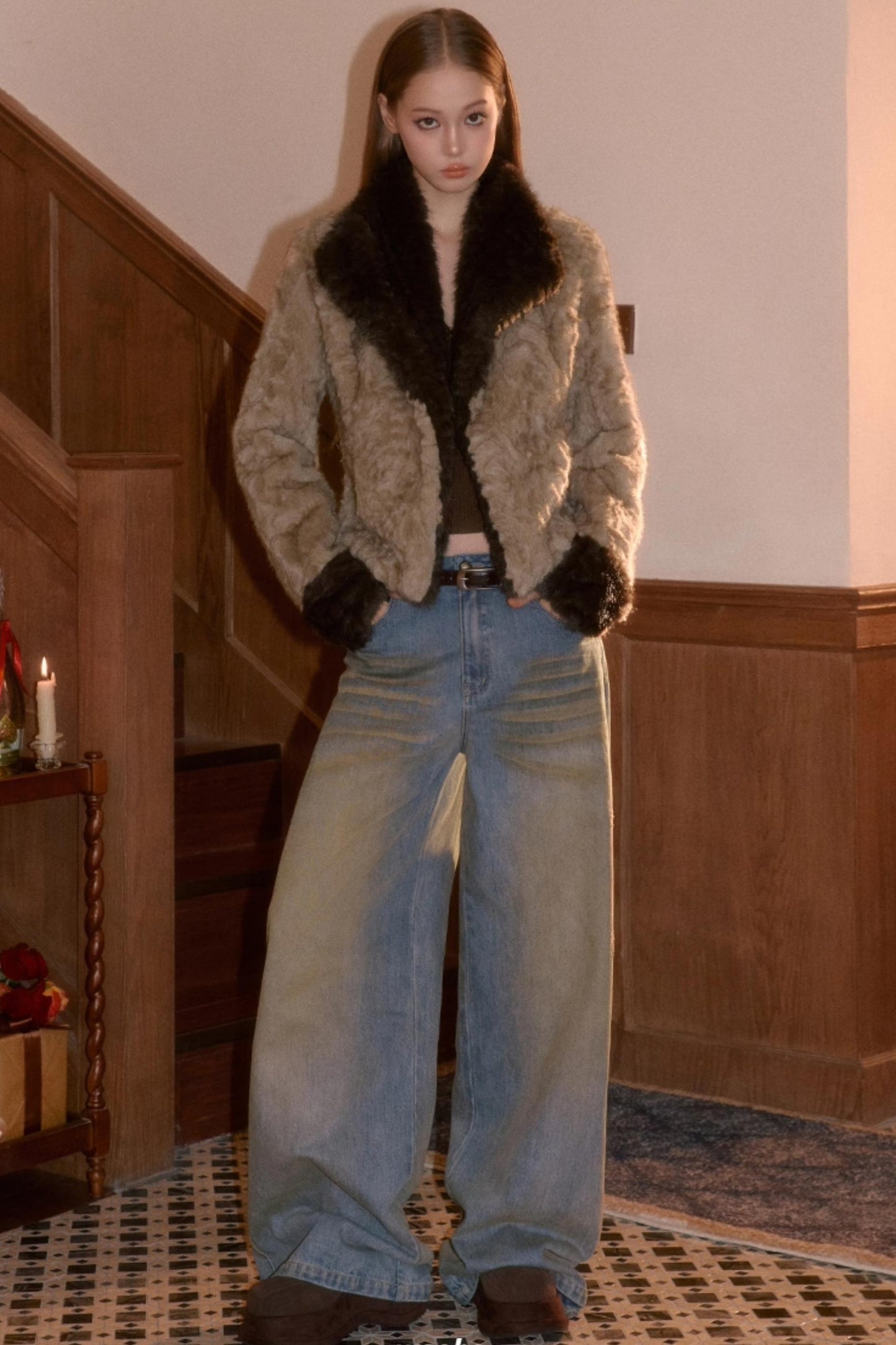 Vintage Smeared Denim Pants