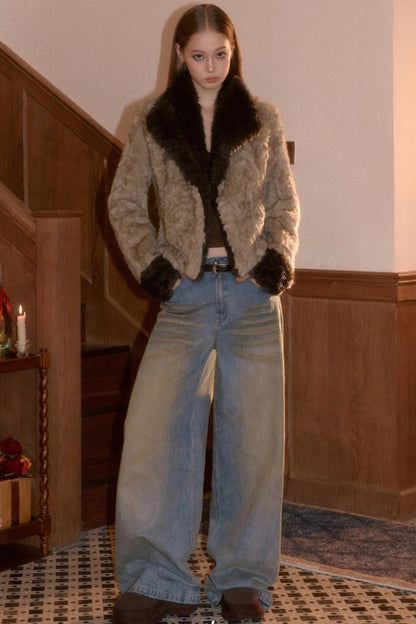 Vintage Smeared Denim Pants