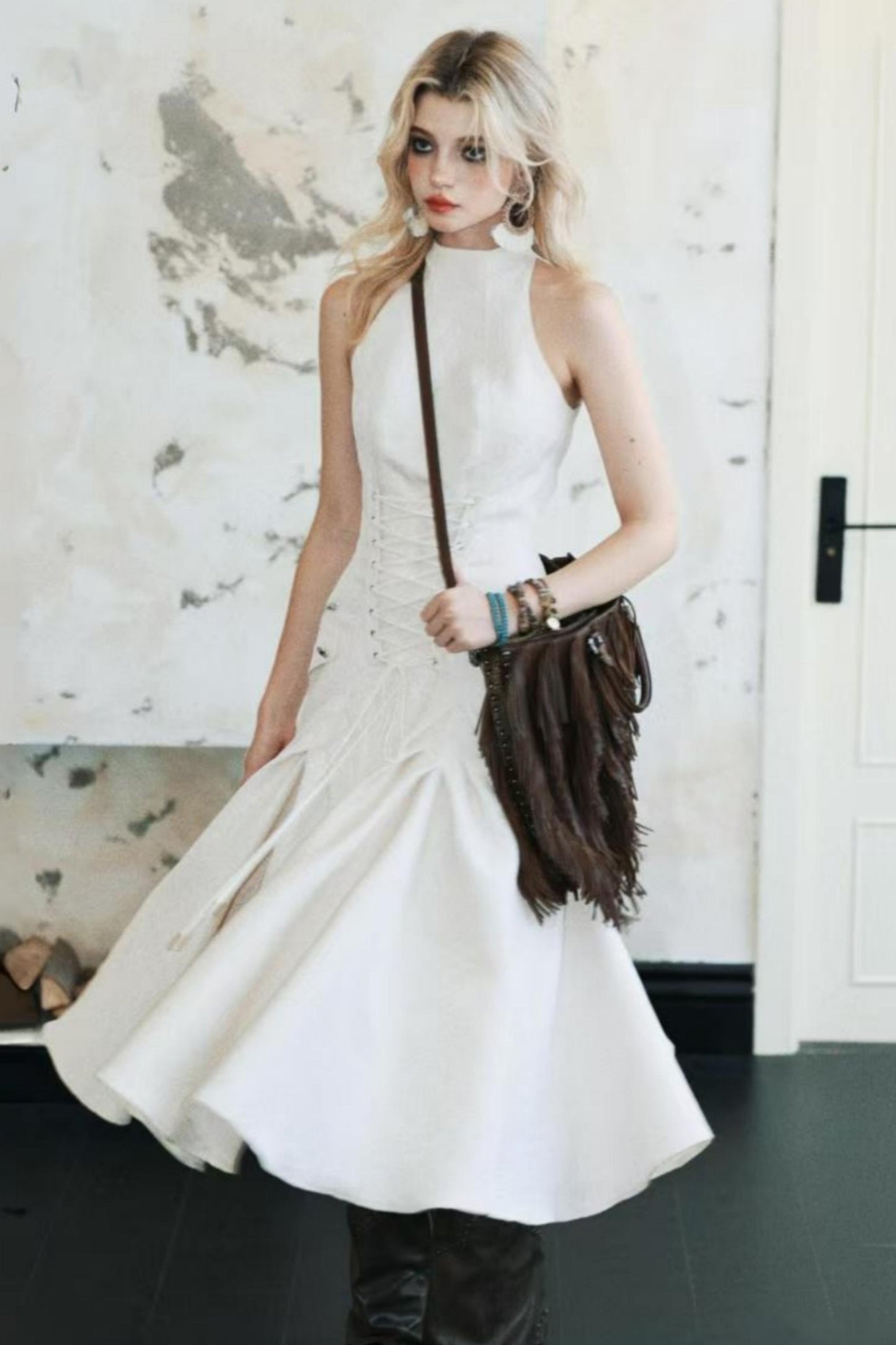 Stand-Up Collar Dress