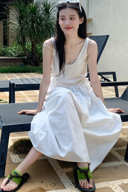 Sycamore Rose Fiber Balloon Skirt Dress