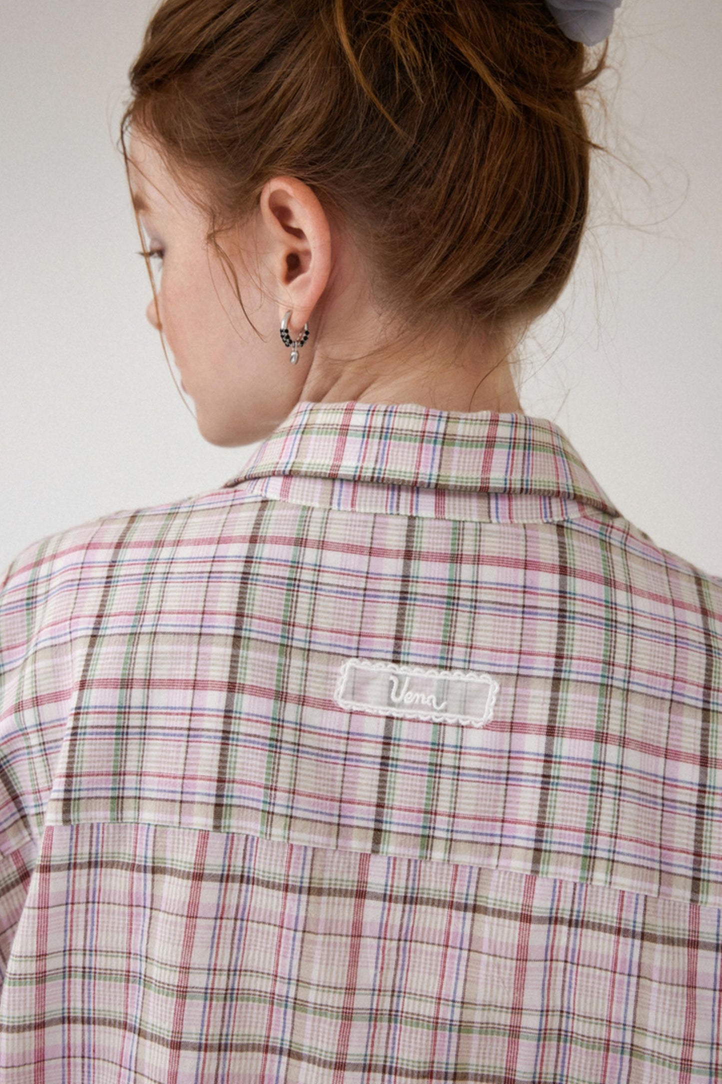 Purple Plaid Tie-Front Shirt Pants Set-Up