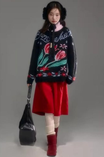 Snowy Night Wool Sweater Set-Up