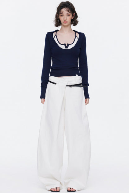 Asymmetrische Taillenjeans