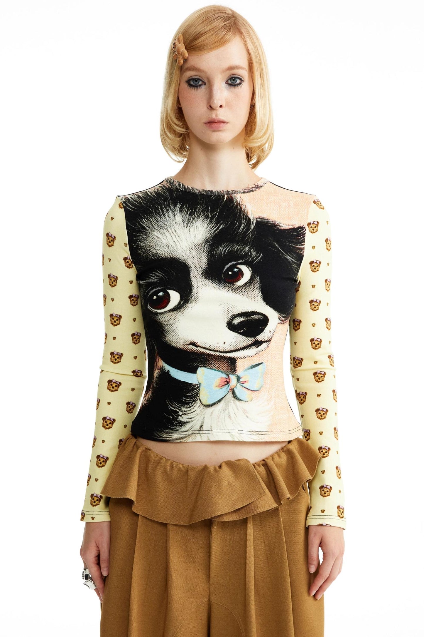 Cotton Puppy Print Base Top