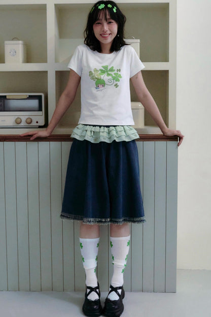 Four-Leaf Clover Print T-Shirt