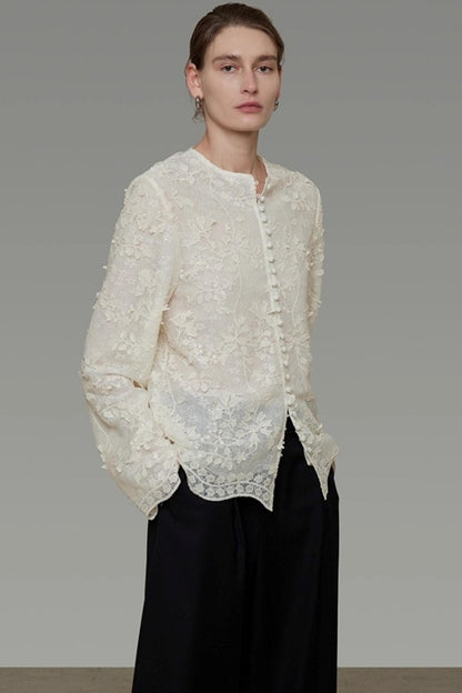 Three-Dimensional Jacquard Slimming Shirt