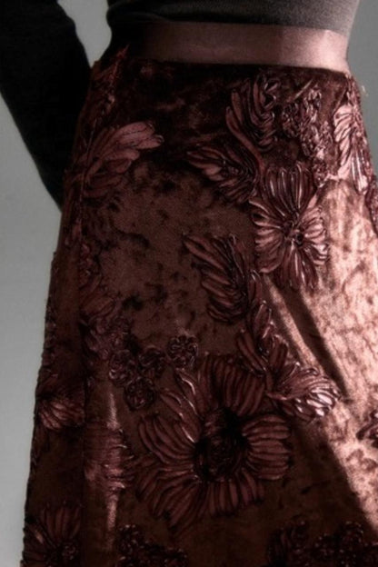 Castle Vine Velvet Skirt