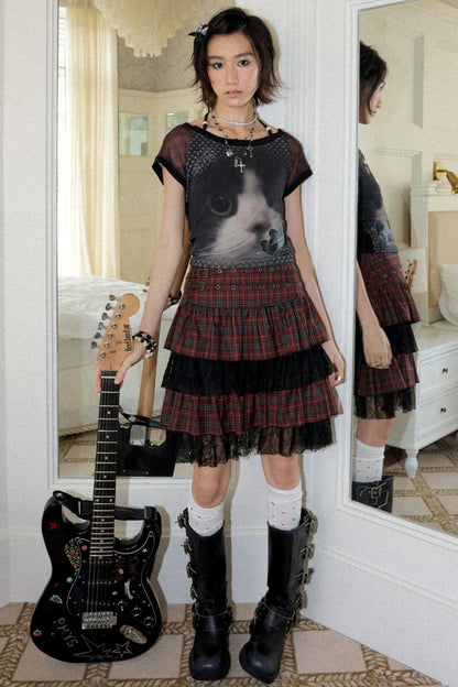 Retro Short Cake Skirt
