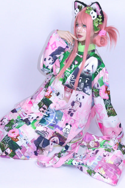 Panda Collage Printed Tang Top