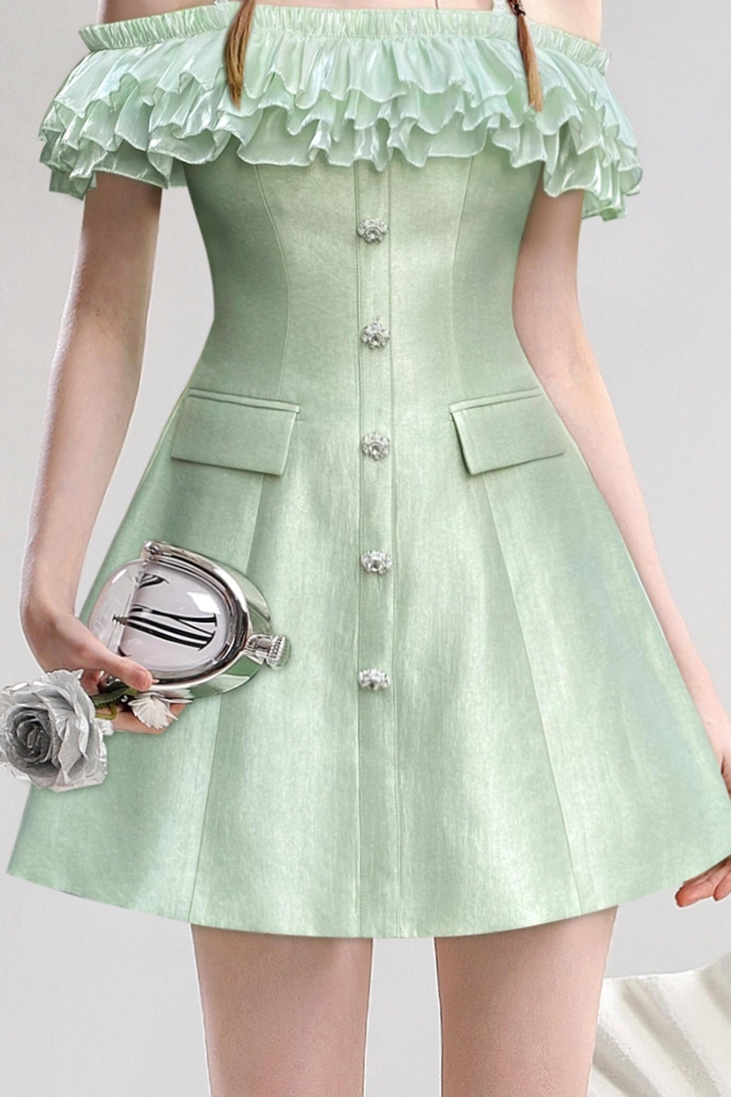 French Elegance One-Shoulder Dress