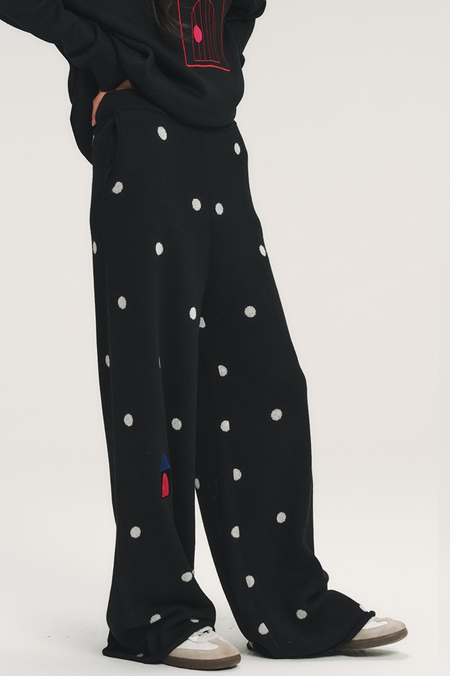 Colorful Polka Dot Knit Pants